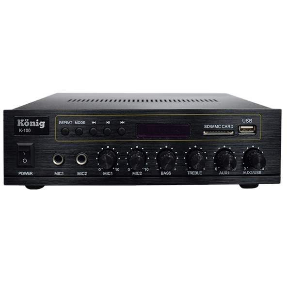 König K-100 - 80 Watt USB/BT 2 Mik. Giriş Trafolu Anfi ürün görseli