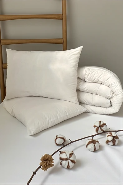 Alla Turca Pamuk Dolgulu Çift Kişilik Yorgan ve 2'li Yastık Seti ürün görseli