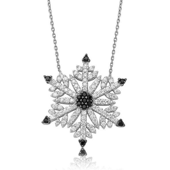 BlackCraft 925 Ayar Gümüş Kar Tanesi Kadın Kolye (BC-BC398D) ürün görseli 1