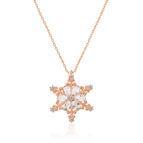 BlackCraft 925 Ayar ​Gümüş Kar Çiçeği Kadın Gümüş Kolye (BC-B0E170) ürün görseli 1