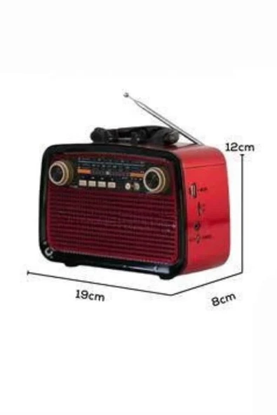 Müzik Kutusu Bluetooth Bağlantılı El Fenerli Nostaljik Tasarım Radyo - 4