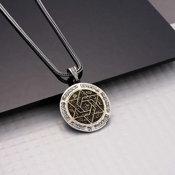 BlackCraft Gümüş İsmi Azam Duası Kolye (BC-3109CD) - Resim 2