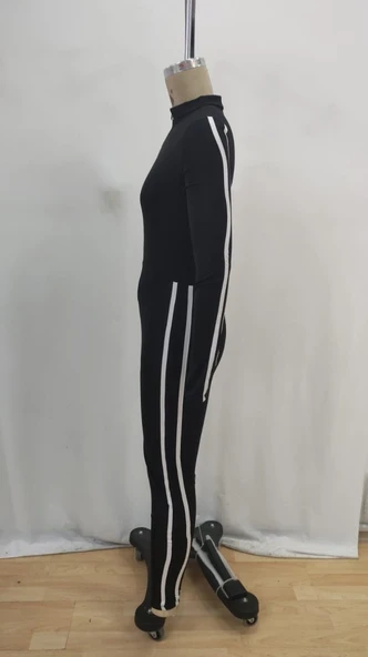 Kadın Uzun Kollu önden Fermuarlı şardonlu Dalgıç Tulum - Resim 6