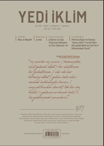 Yedi İklim Dergi 427.Sayı Ekim 2025 ürün görseli
