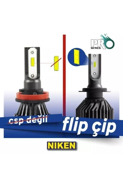Niken Led Xenon Pro Serisi H11 Far Ampulü 2'Li Takım - Resim 3