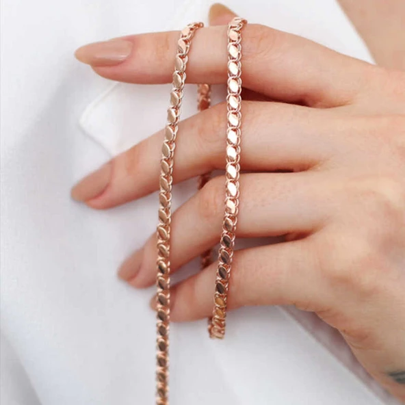 BlackCraft Gümüş Rose Pullu Arpa Zincir (BC-C49C5C) - Resim 2