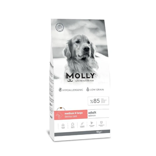Molly Düşük Tahıllı Hypoallergenic Somonlu Orta ve Büyük Irk Yetişkin Köpek Maması 15 Kg ürün görseli