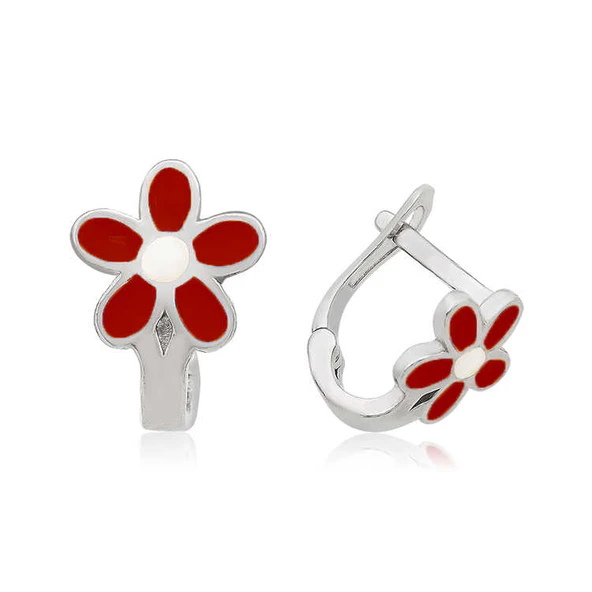 BlackCraft 925 Ayar Gümüş Çiçek Çocuk Küpesi (BC-B5EC05) ürün görseli 1