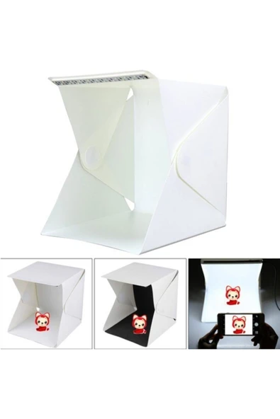 Mini Stüdyo Led Işıklı 40 Cm  Ürün Fotoğraf Çekim Çadırı - 4