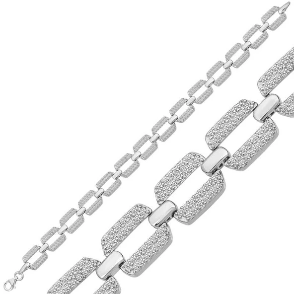 BlackCraft 925 Ayar Gümüş Zirkon Taşlı Kadın Bileklik (BC-04C823) ürün görseli 1
