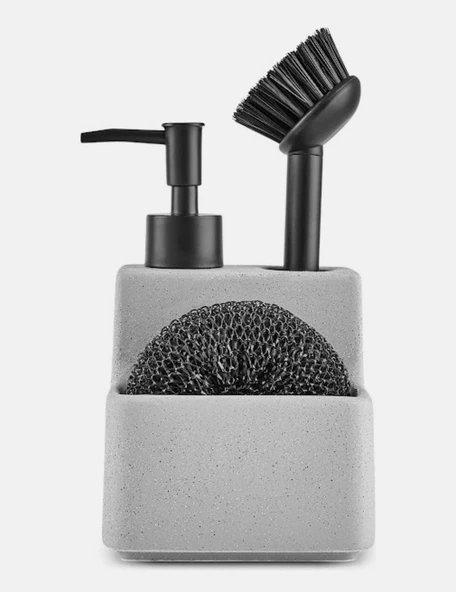 Süngerli Frıçalı Tezgah Üstü Mutfak Banyo Sıvı Sabunluk Takımı 400 Ml - Mutfak Sabunluk Seti