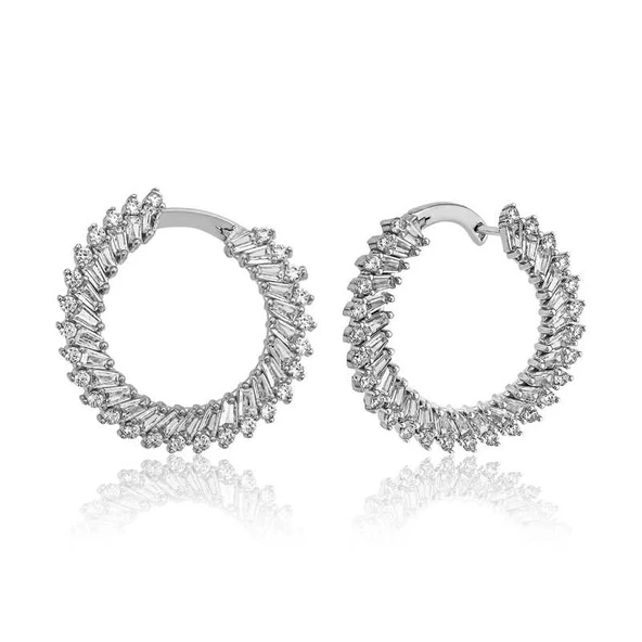 BlackCraft Gümüş Trapez Taşlı Küpe (BC-7697E6) ürün görseli 1