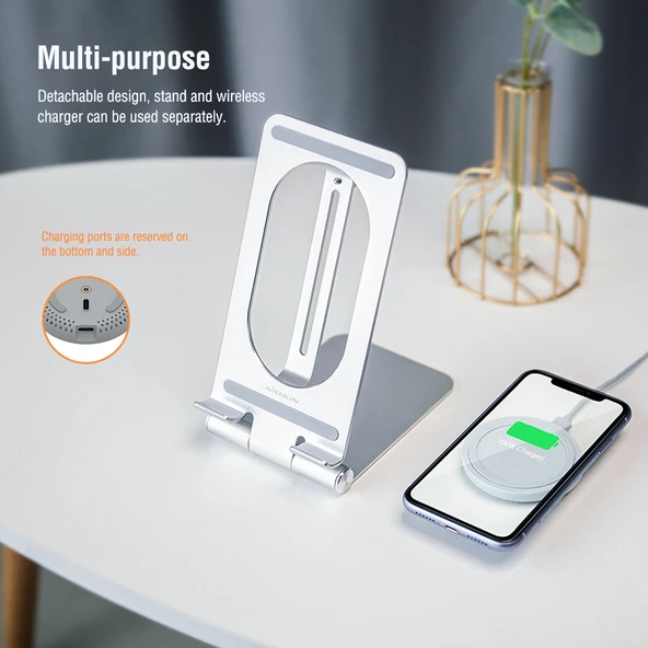 Nillkin NKT01 PowerHold Tablet 15W Wireless Şarj Cihazı Masaüstü Tablet Tutucu Stand - 8