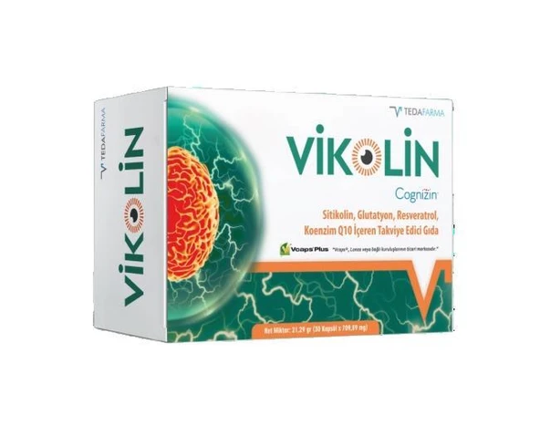 Vikolin Sitikolin, Glutatyon, Resveratrol, Koenzim Q10 30 Kapsül ürün görseli