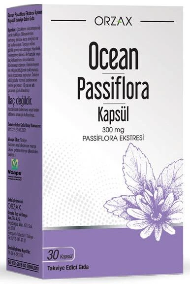 Orzax Ocean Passiflora 300mg 30 Kapsül ürün görseli