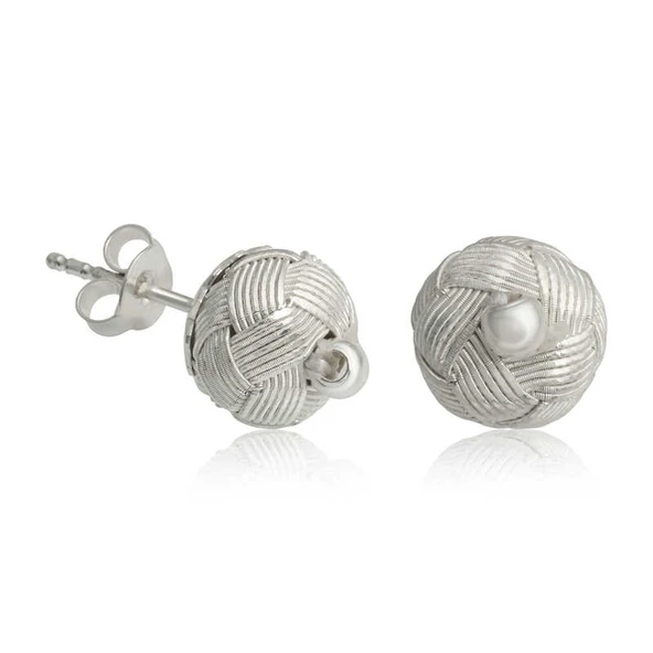 BlackCraft Gümüş Kazaziye Örgü Kadın Küpe (BC-E59C8E) ürün görseli 1