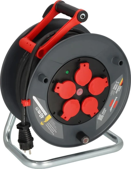 Brennenstuhl Profesyonel Serisi 40 Metre Kablolu 5 Soketli Isınma Sigortalı Cablepilot Özellikli Dış Mekan Makaralı Kablo (H07RN-F 3G2.5) ürün görseli