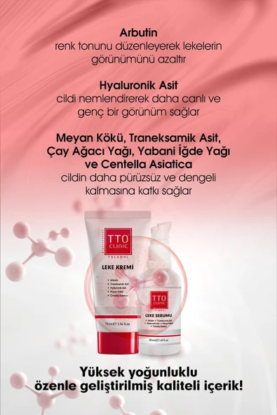 Tto CLINIC LEKE KREMİ 75ML + LEKE SERUMU 50ML - Resim 3