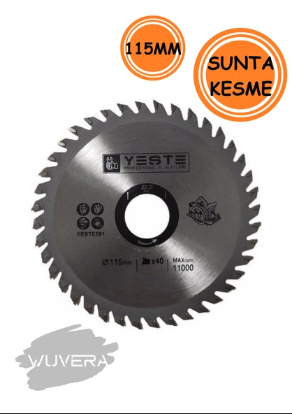 Wuvera 115 mm 40 Diş Elmas Uçlu Kesici – Ahşap, Sunta ve Parke İçin Uygun - Resim 3