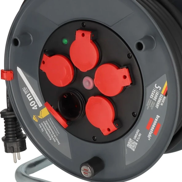 Brennenstuhl Profesyonel Serisi 40 Metre Kablolu 5 Soketli Isınma Sigortalı Cablepilot Özellikli Dış Mekan Makaralı Kablo (H07RN-F 3G2.5) - Resim 5