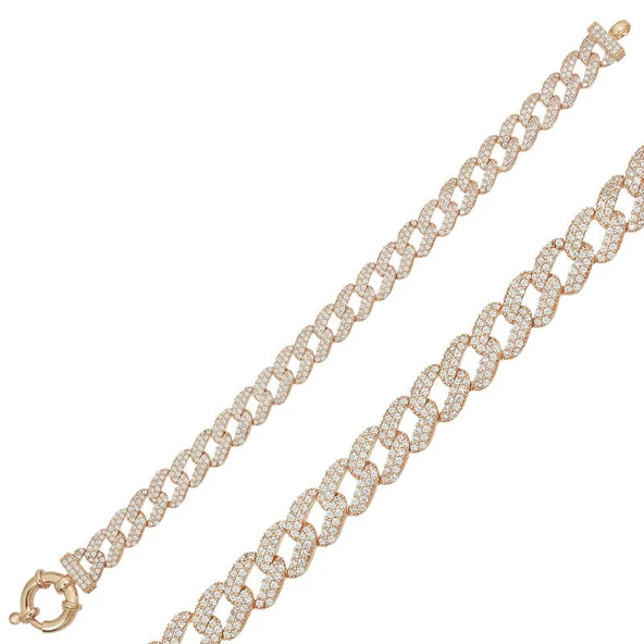 BlackCraft 925 Ayar Gümüş Rose Taşlı Gurmet Bileklik (BC-84E053) - 2