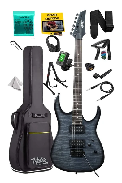 Midex Crade-ST Grey Rosewood Klavye Super Strat Kasa HH Yüksek Kaliteli Elektro Gitar ürün görseli 1