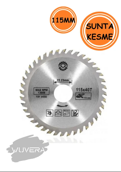 Wuvera 115 mm 40 Diş Elmas Uçlu Kesici – Ahşap, Sunta ve Parke İçin Uygun - Resim 2