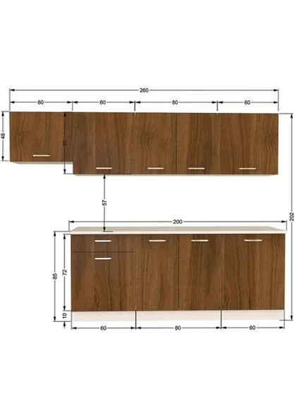 Tdesıgno Parla Mutfak 260 cm Tezgah Dahil - 4