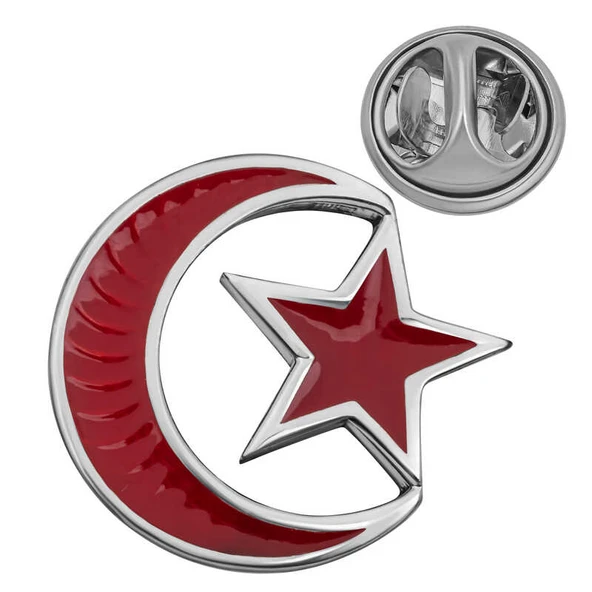 BlackCraft 925 Ayar Gümüş Ay Yıldız Rozet (BC-3159F1)