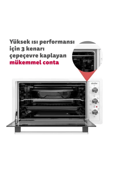 Simfer 4244 42 lt Beyaz Midi Fırın Teşhir - 7