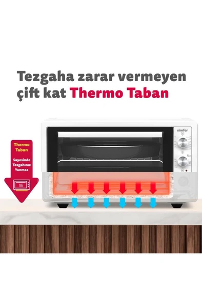 Simfer 4244 42 lt Beyaz Midi Fırın Teşhir - 8
