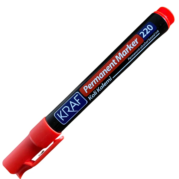 Kraf Permanent Markör Yuvarlak Uc 220 Kırmızı (Koli Kalemi) 12’Lİ - 2