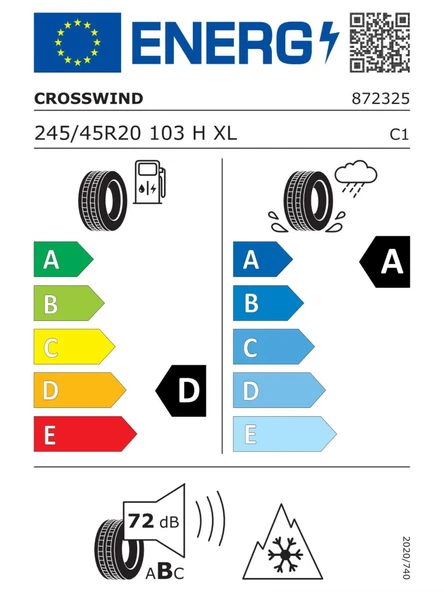CROSSWIND 245/45R20 103H XL GRIP PEAK WINTER 2025 KIŞ LASTİĞİ - Resim 2