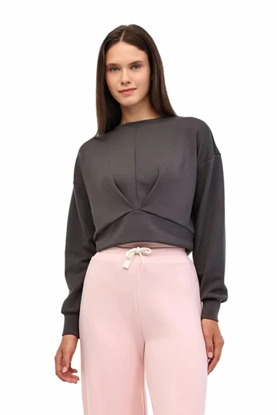 Lumberjack Arat Yog1-7 Yog1 0 Yaka Kadin Sweat - Antrasit ürün görseli