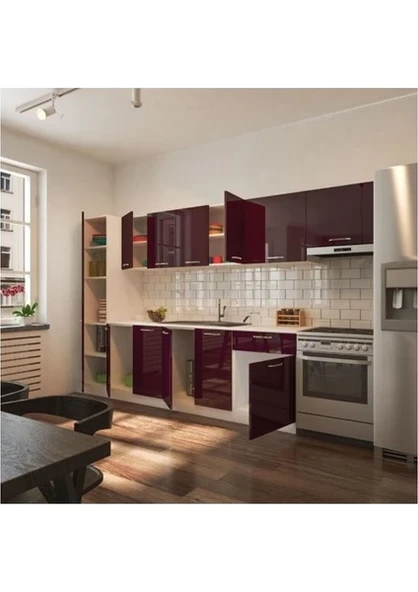 T Designo Sıla Hazır Mutfak Dolabı Kiler Dahil 320 cm Tezgah Dahil - Resim 3