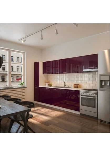 T Designo Sıla Hazır Mutfak Dolabı Kiler Dahil 320 cm Tezgah Dahil - Resim 2