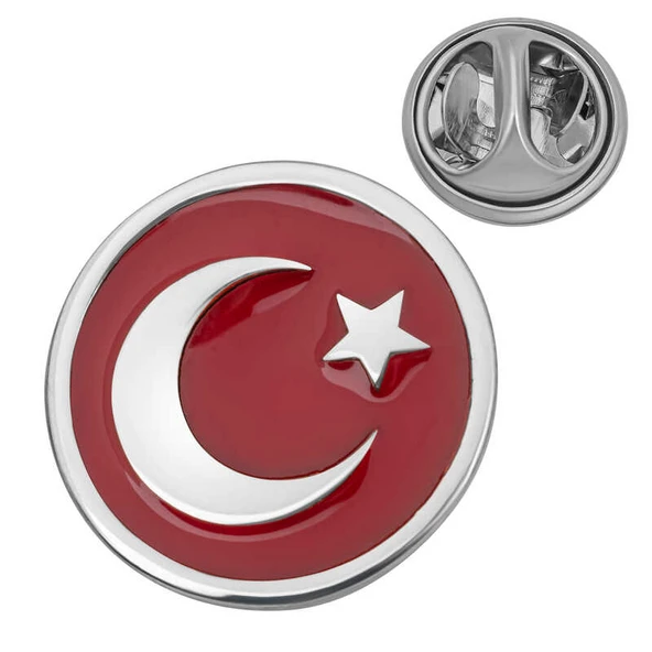 BlackCraft 925 Ayar Gümüş Ay Yıldız Rozet (BC-3159F1) ürün görseli