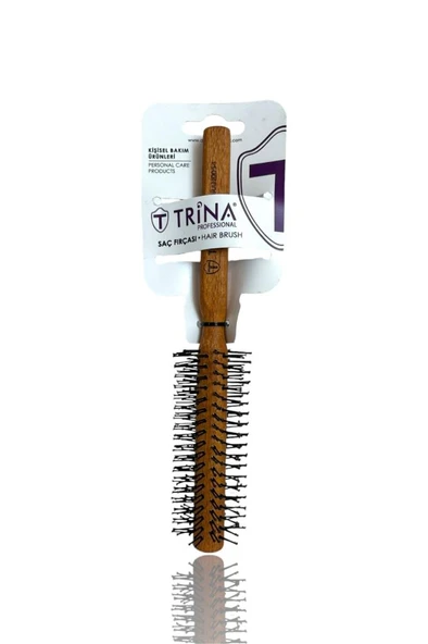 Trina Yuvarlak Erkek Saç Fırçası Ahşap Sap 0054