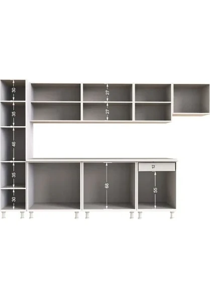 T Designo Sıla Hazır Mutfak Dolabı Kiler Dahil 320 cm Tezgah Dahil - Resim 5