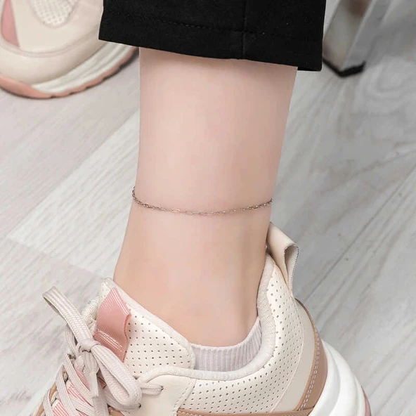 BlackCraft 925 Ayar Gümüş Zincir Desenli Halhal (BC-AF4333) - 2