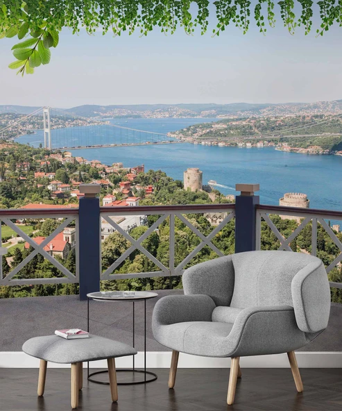 İstanbul Boğaz Köprüsü Manzaralı Duvar Kağıdı - Resim 4