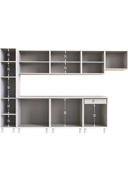 Tdesigno Yaprak Mutfak Kiler Dahil 320 cm Tezgah Dahil - 5