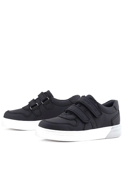 Rakerplus Hakiki Deri Cırtlı Siyah Beyaz Tabanlı Erkek Çocuk Spor Ayakkabı - Resim 6