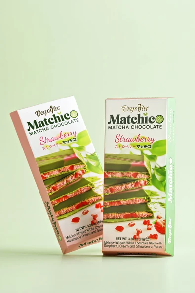 Beyoğlu Çikolata Matchiko Çilek Kremalı Ve Parçacıklı Matcha Çikolata 95 Gr. - Resim 2