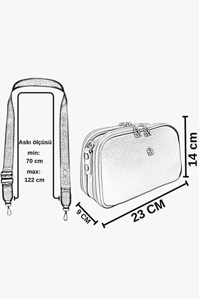 Bayan Çarpraz Askılı Çanta 67-7158 - Resim 5