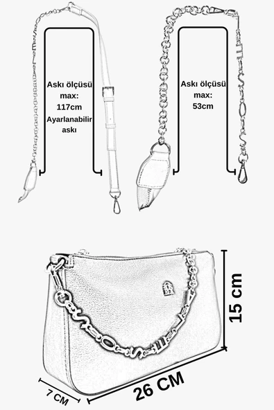 Bayan Valente Çarpraz Askılı Çanta 67-7147 - Resim 8