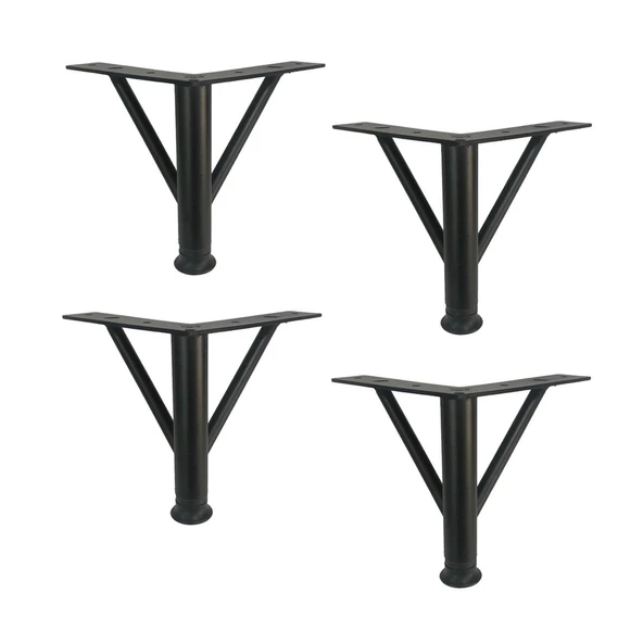 4 Adet Firkete Ayak Metal 25 cm Mat Siyah Mobilya Koltuk Ayağı