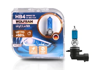 AMPUL-(X2) 12V HB4 9006 80W SKY BLUE BEYAZ IŞIK      (P22d) - WOLFRAM-29006-SB - 1