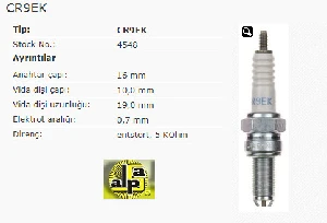 BUJİ-2 TIRNAK YAMAHA-SUZUKİ-KAWAS - NGK-CR9EK ürün görseli 1