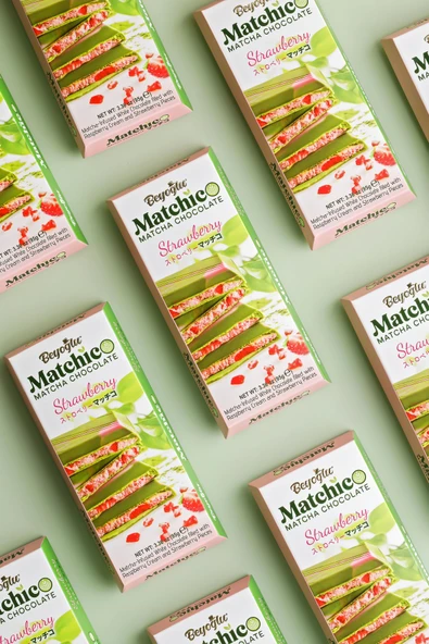 Beyoğlu Çikolata Matchiko Çilek Kremalı Ve Parçacıklı Matcha Çikolata 95 Gr. - Resim 3